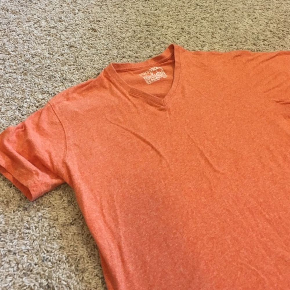 Orange v neck shirt